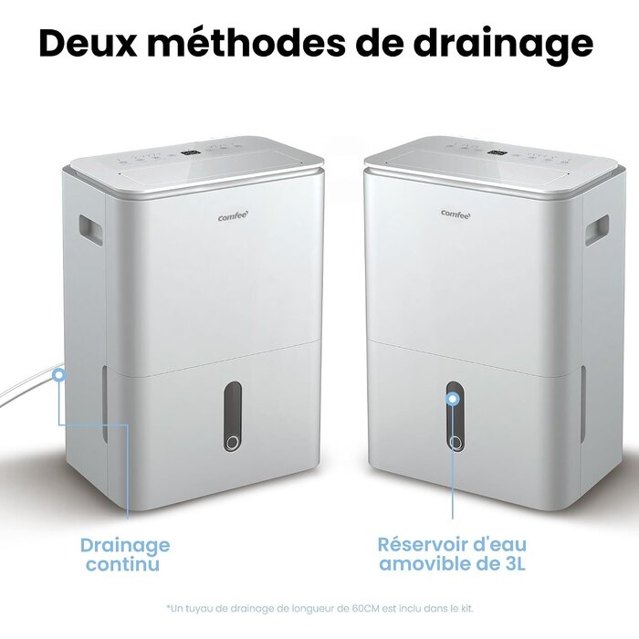 Déshumidificateur 20L 40 m² Blanc L - Déballé - 35% de remise