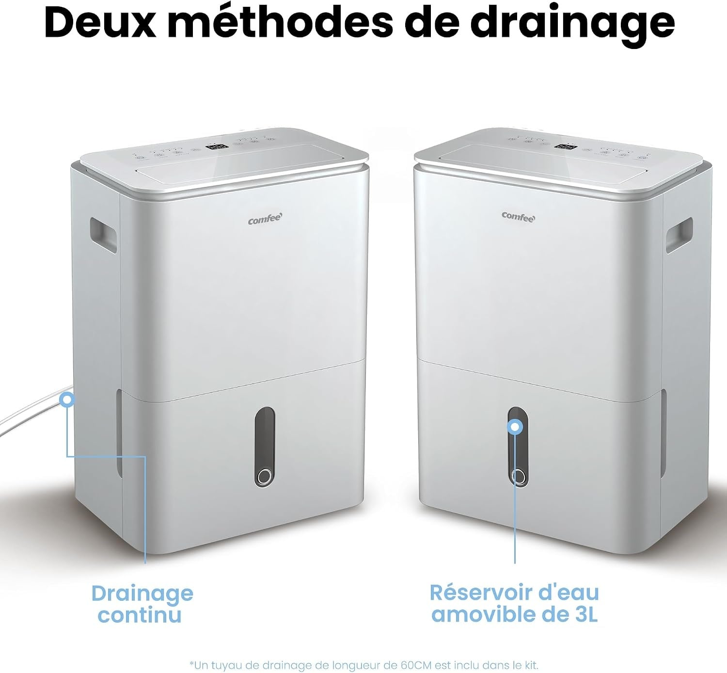 Déshumidificateur 20L 40 m² Blanc L - Déballé - 35% de remise