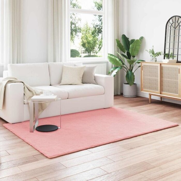 Tapis en Fausse Fourrure de Lapin Rose 160x230 cm - 33% de remise
