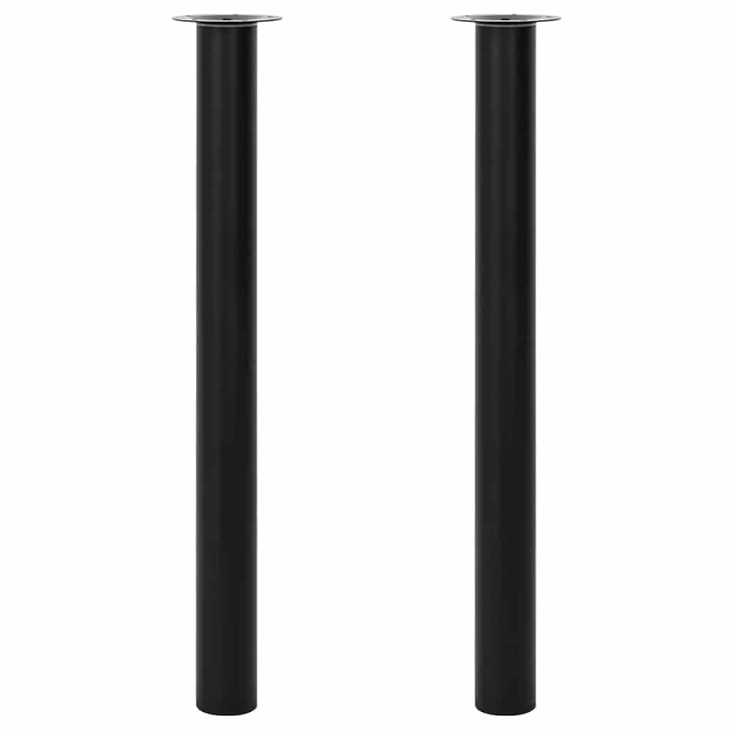 Lot de 2 pieds de table télescopiques en fer noir - 33% de remise