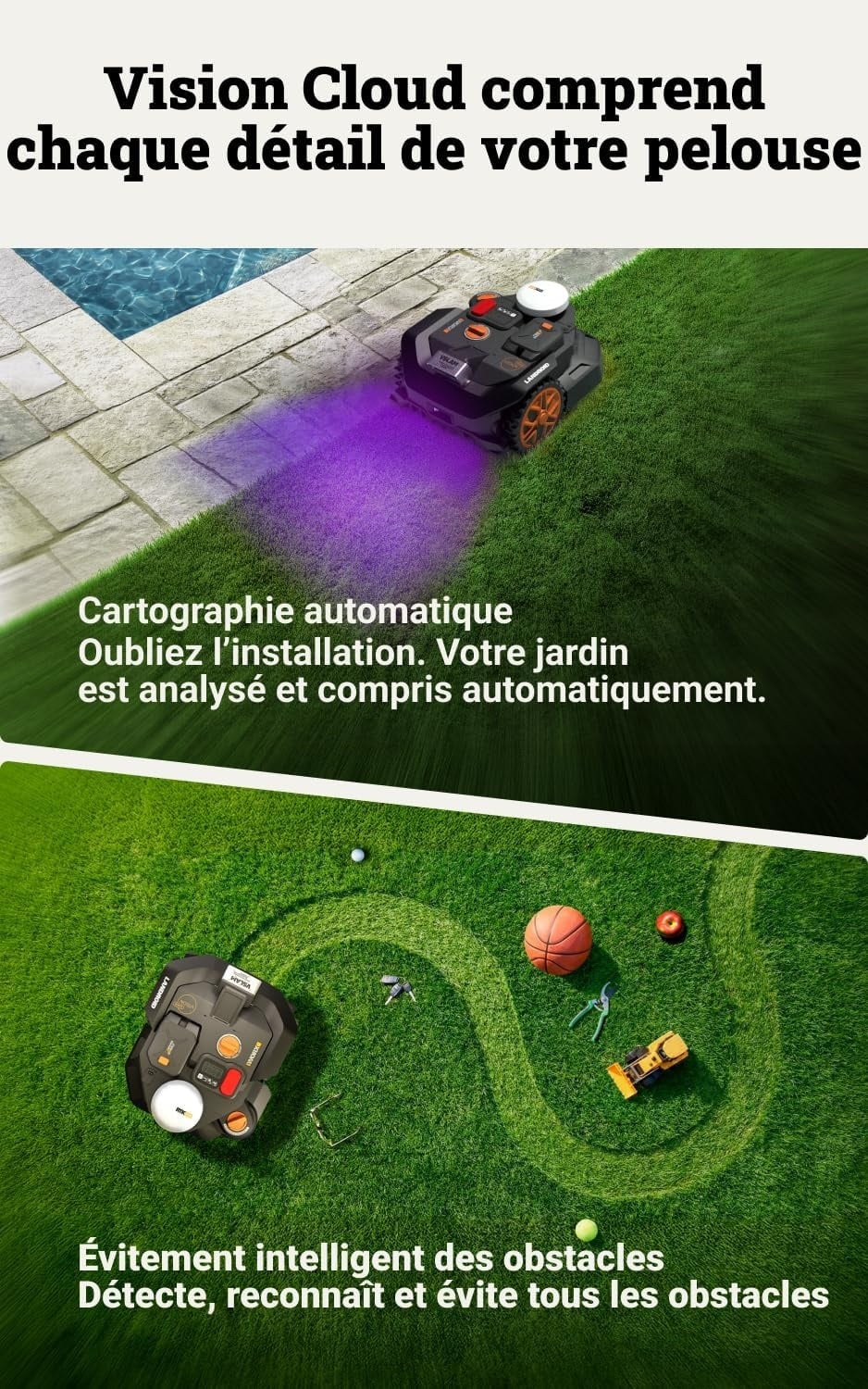 Robot tondeuse 600m² - Noir/Orange - Taille L - 35% de remise