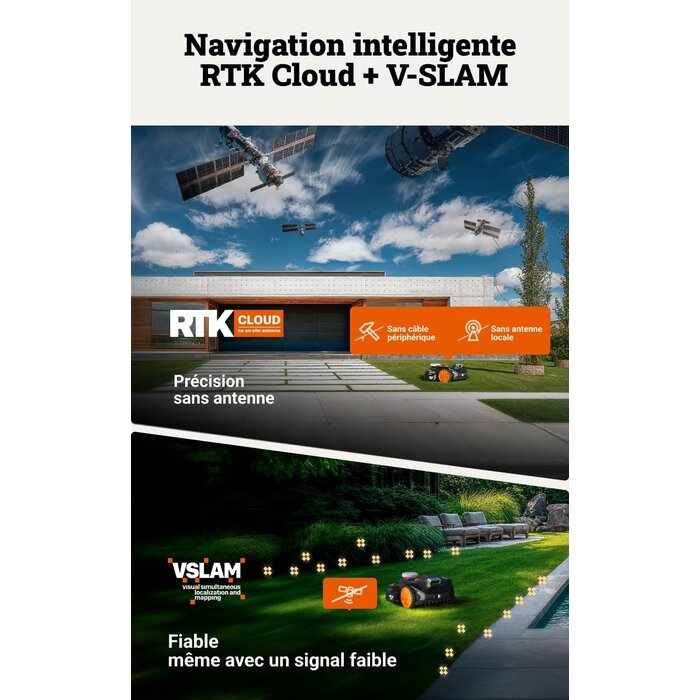 Robot tondeuse 600m² - Noir/Orange - Taille L - 35% de remise