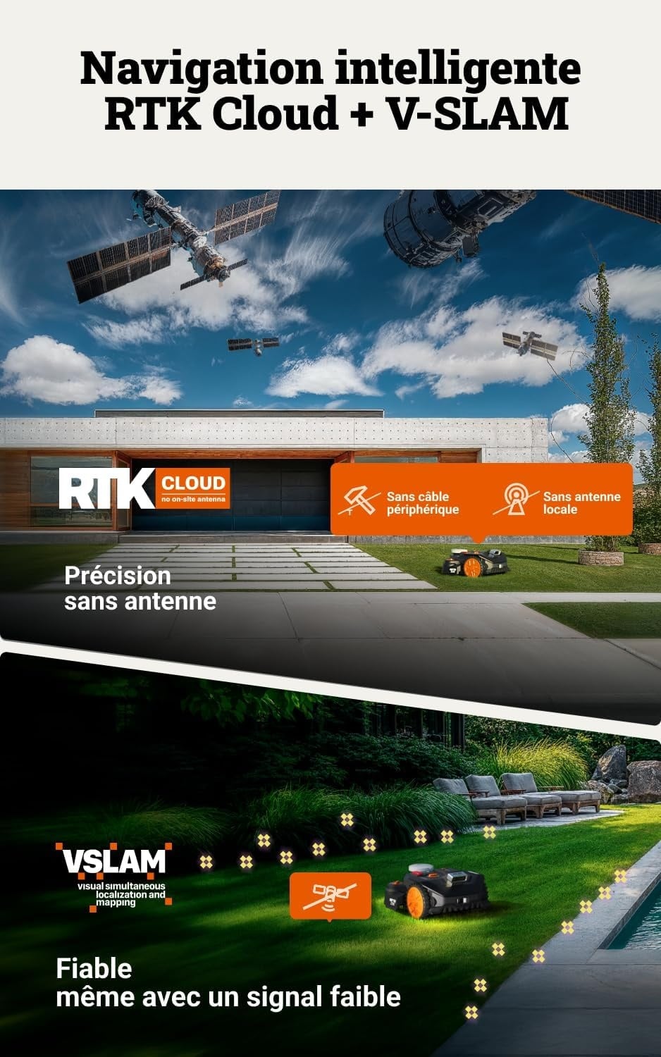 Robot tondeuse 600m² - Noir/Orange - Taille L - 35% de remise