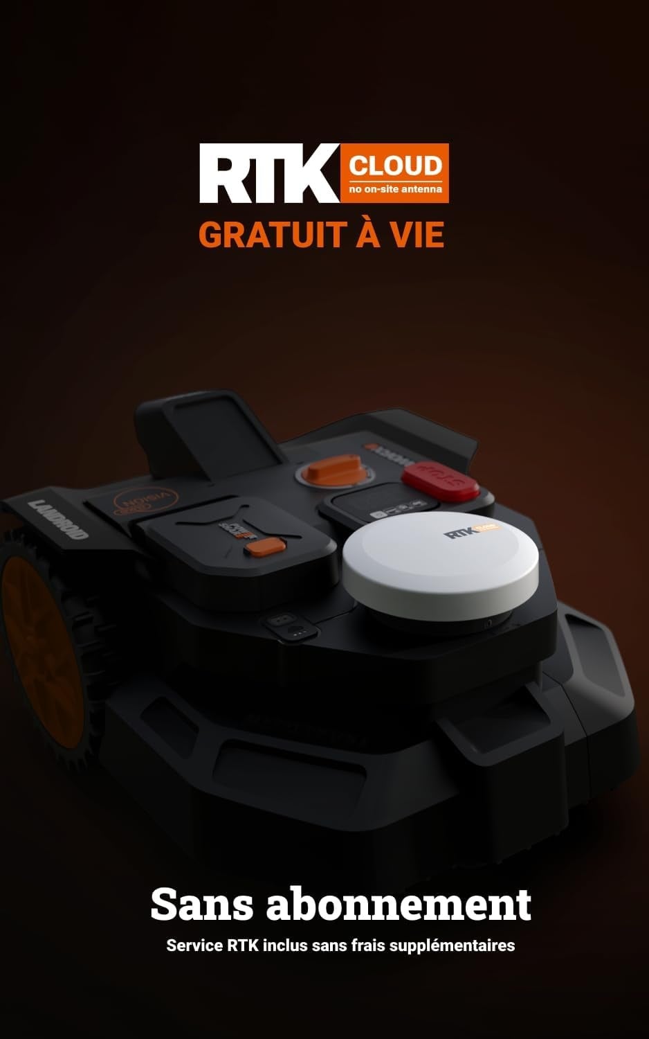 Robot tondeuse 600m² - Noir/Orange - Taille L - 35% de remise