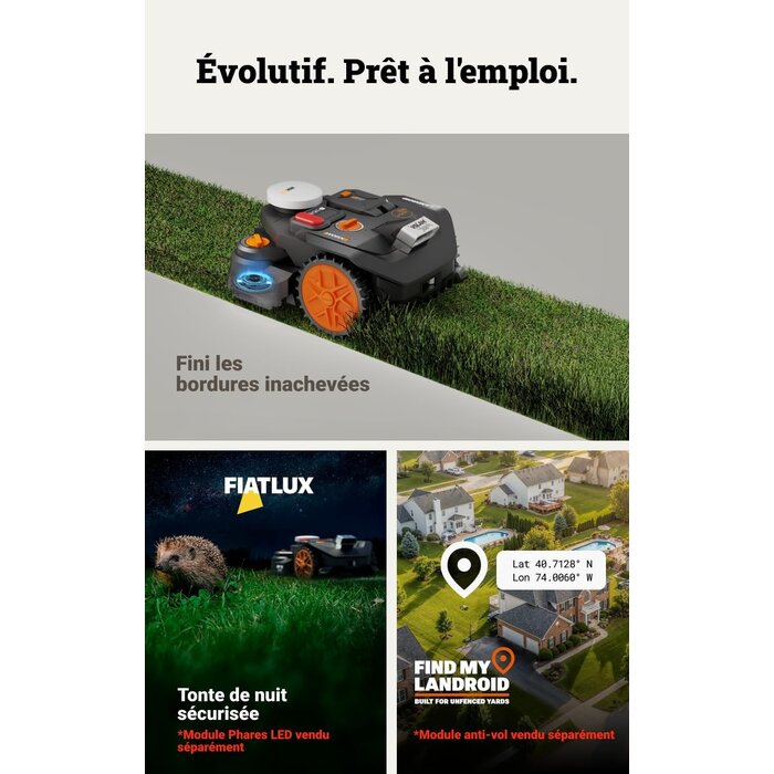 Robot tondeuse 600m² - Noir/Orange - Taille L - 35% de remise