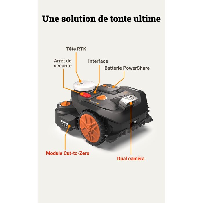 Robot tondeuse 600m² - Noir/Orange - Taille L - 35% de remise