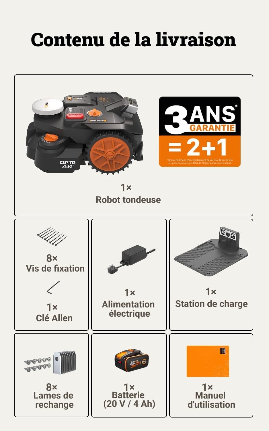Robot tondeuse 600m² - Noir/Orange - Taille L - 35% de remise