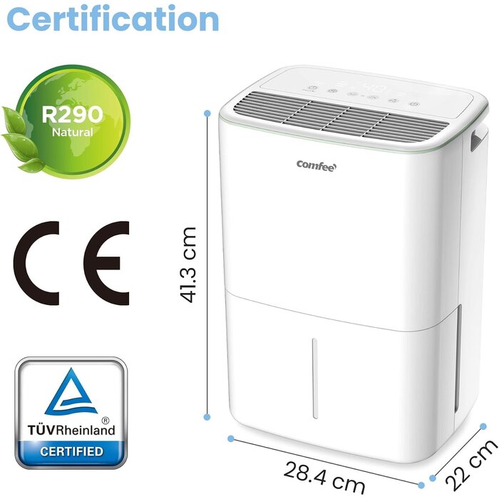 Déshumidificateur 12L/jour Blanc Taille S - 34% de remise