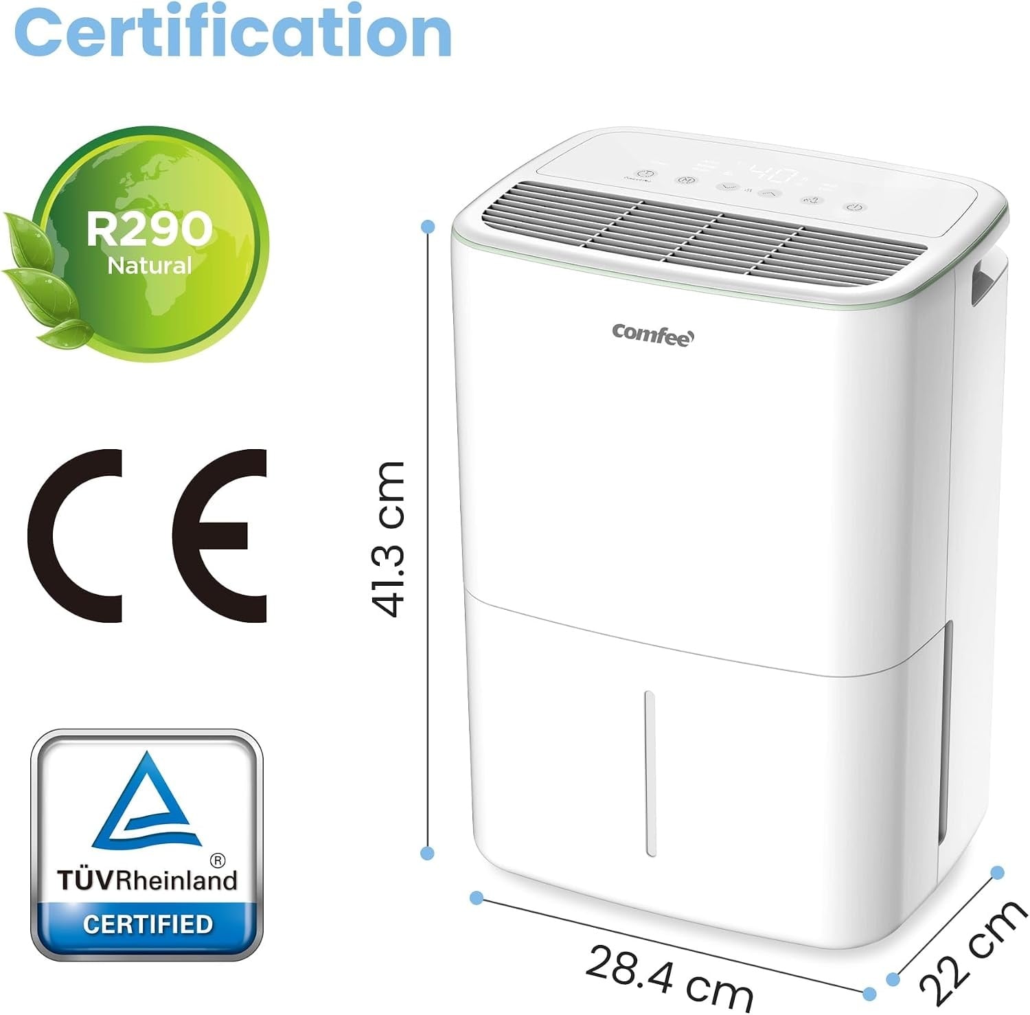Déshumidificateur 12L/jour Blanc Taille S - 34% de remise