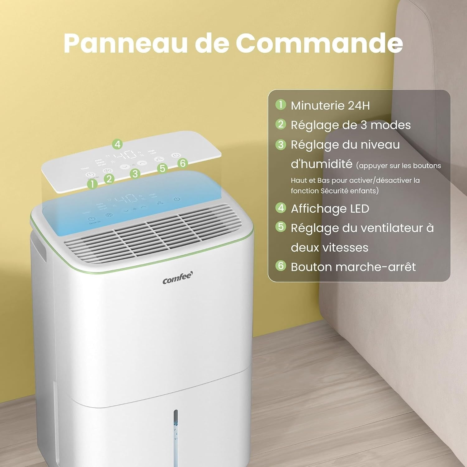 Déshumidificateur 12L/jour Blanc Taille S - 34% de remise