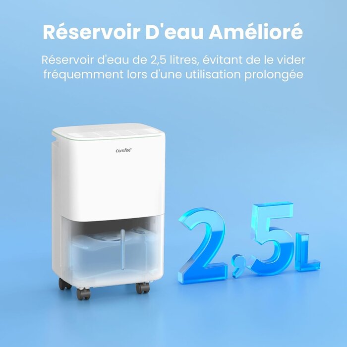Déshumidificateur 12L/jour Blanc Taille S - 34% de remise