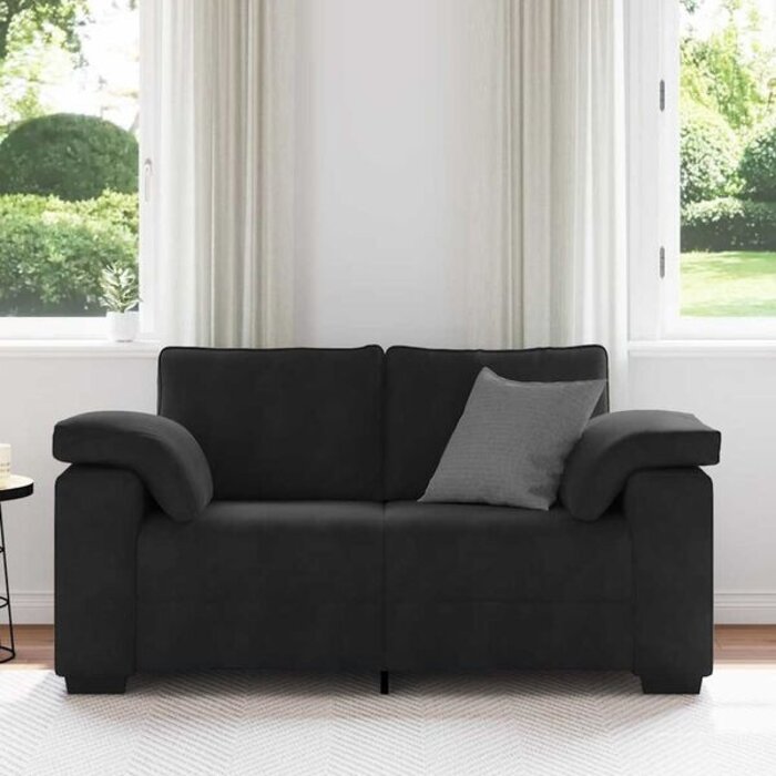 Canapé loveseat 120 cm en velours noir - 35% de remise
