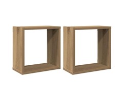 Vidaxl Lot de 2 étagères murales cubiques chêne artisanal - 43% de remise