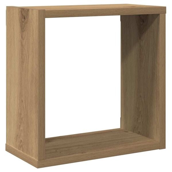 Lot de 2 étagères murales cubiques chêne artisanal - 32% de remise