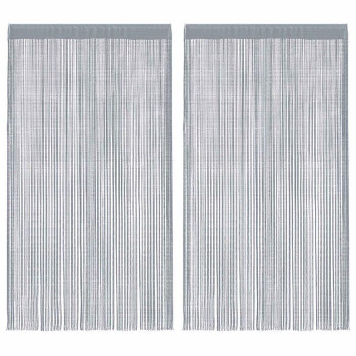 Lot de 2 rideaux à fils gris clair 140x250 cm - 30% de remise