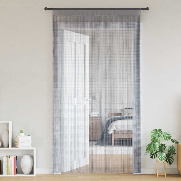 Lot de 2 rideaux à fils gris clair 140x250 cm - 30% de remise