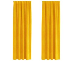 Vidaxl Rideaux en velours moutarde 140x260 cm - Lot de 2 - 37% de remise