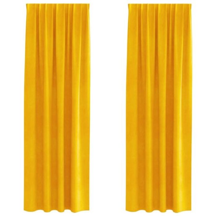 Lot de 2 rideaux en velours moutarde 140 x 260 cm - 28% de remise