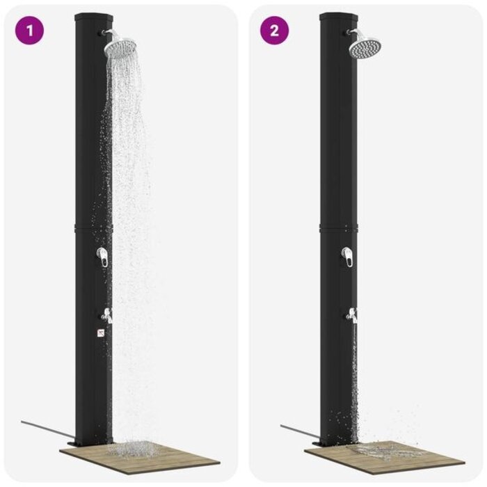 Douche solaire 40L - Noir - 35% de remise