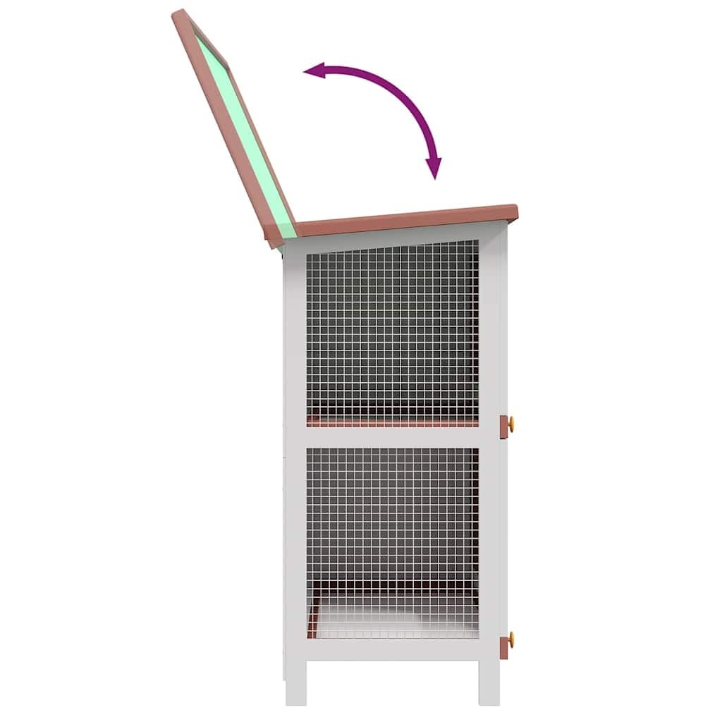 Clapier pour lapins à 2 niveaux 90x45cm - Bois - 34% de remise