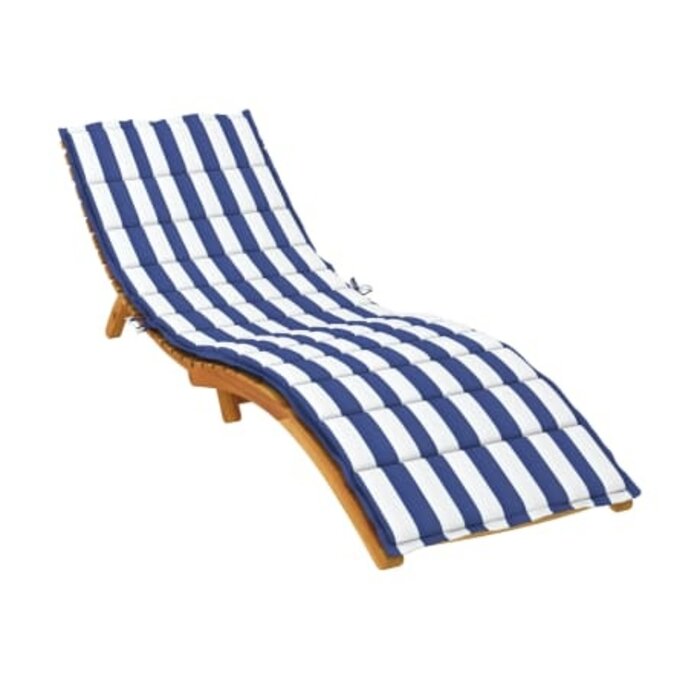 Coussin de bain de soleil 200x50cm rayé bleu et blanc - 32% de remise