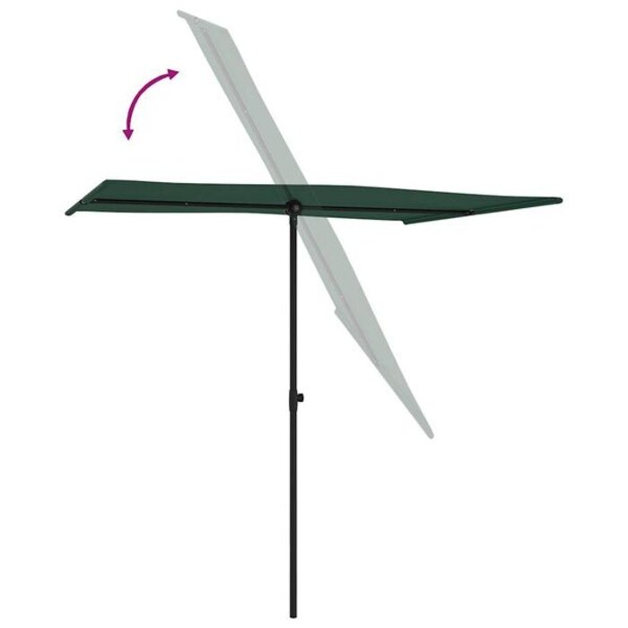 Parasol rectangulaire vert 200x150cm - 33% de remise - Déballé / Bon état