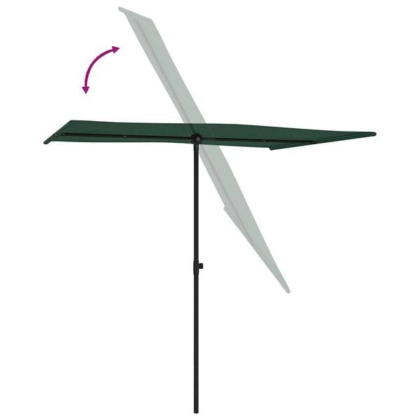 Parasol rectangulaire vert 200x150cm - 33% de remise - Déballé / Bon état