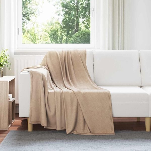 Plaid en polaire Camel 170x130cm - 30% de remise