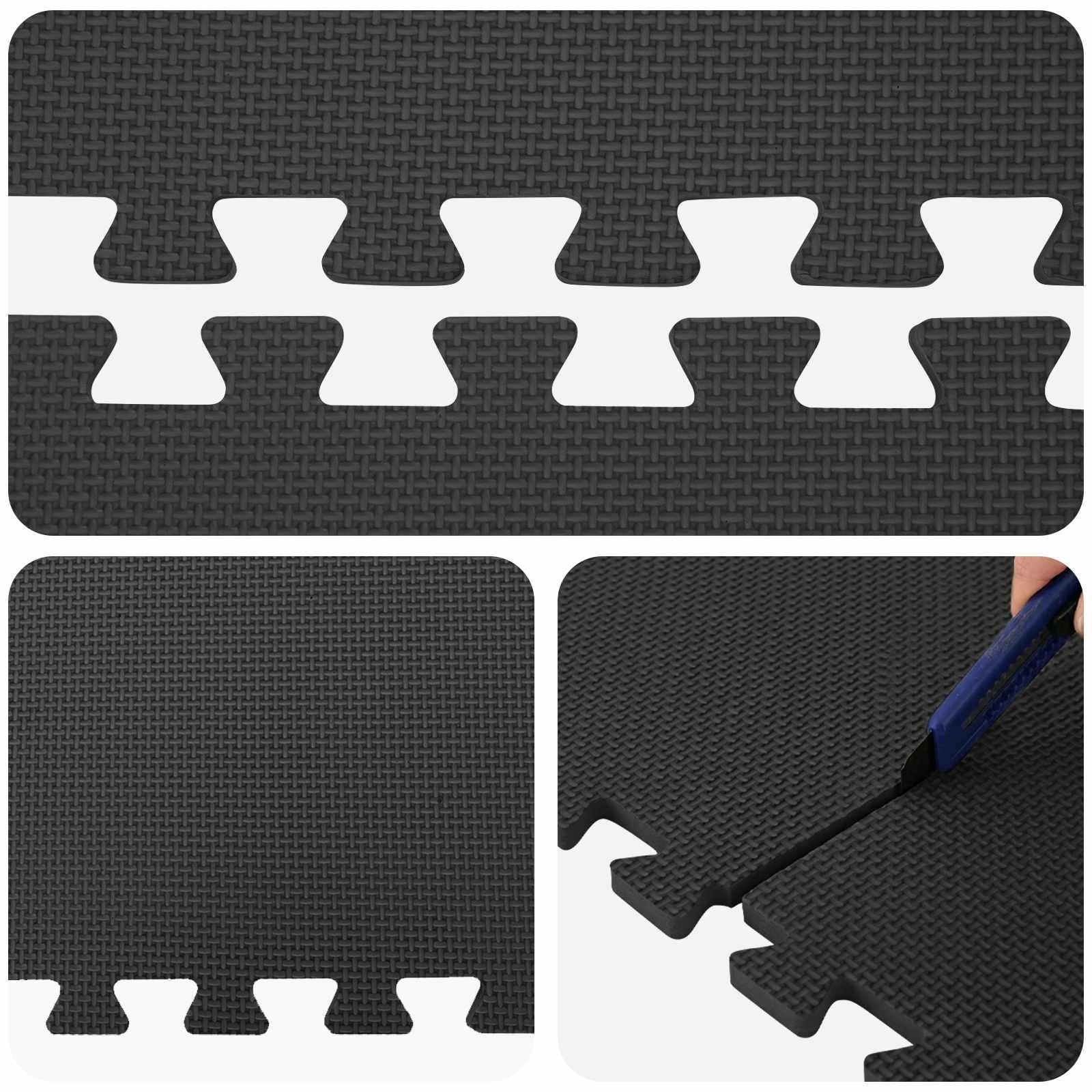 Lot de 40 dalles de sol en mousse EVA 14,4 m² - Noir - 30% de remise