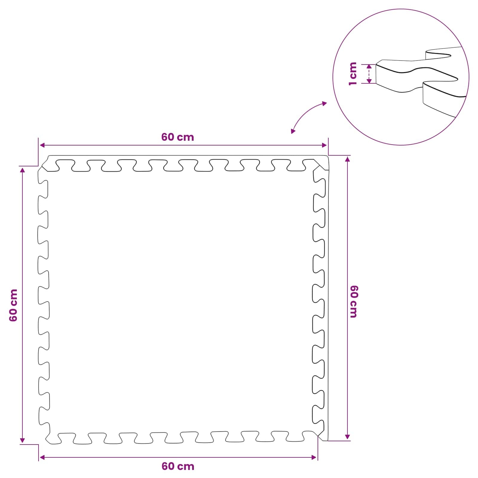 Lot de 40 dalles de sol en mousse EVA 14,4 m² - Noir - 30% de remise