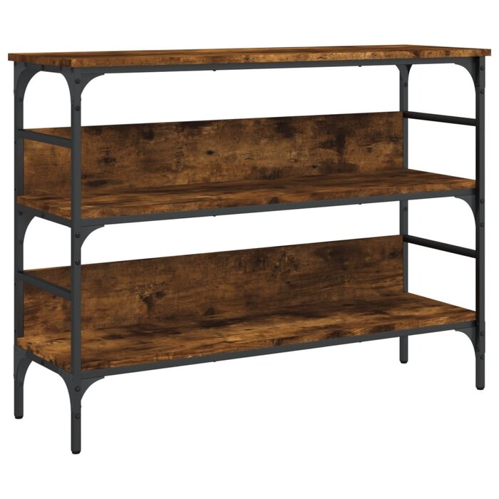 Console d'entrée style industriel chêne fumé 100cm - 33% de remise