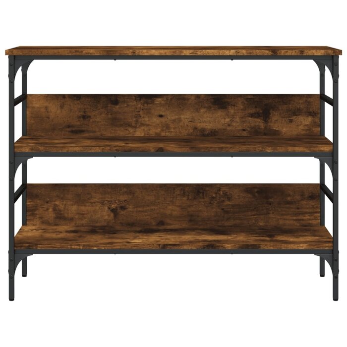 Console d'entrée style industriel chêne fumé 100cm - 33% de remise