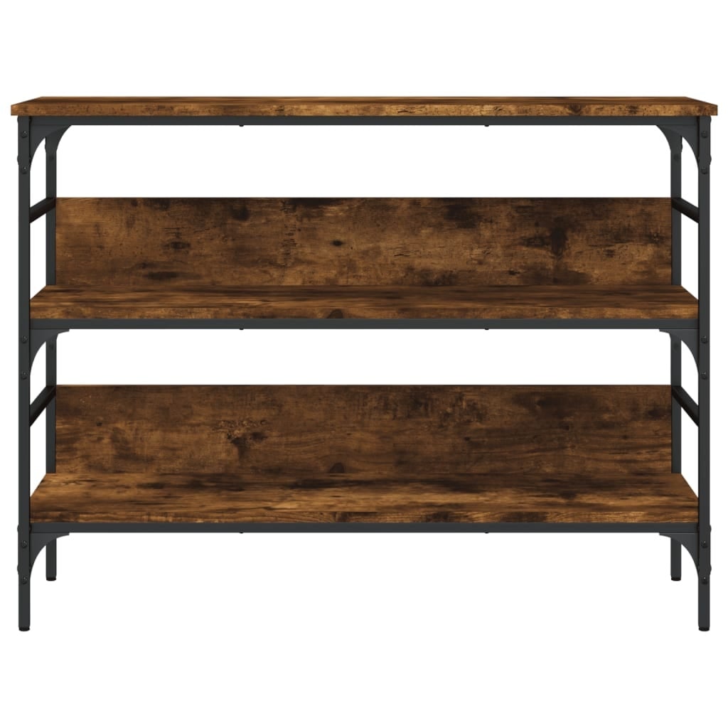 Console d'entrée style industriel chêne fumé 100cm - 33% de remise