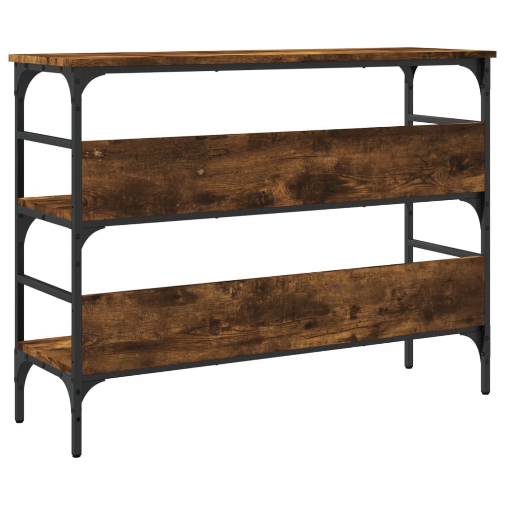 Console d'entrée style industriel chêne fumé 100cm - 33% de remise