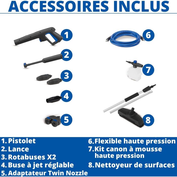Nettoyeur haute pression 150 bars 2500W - 35% de remise