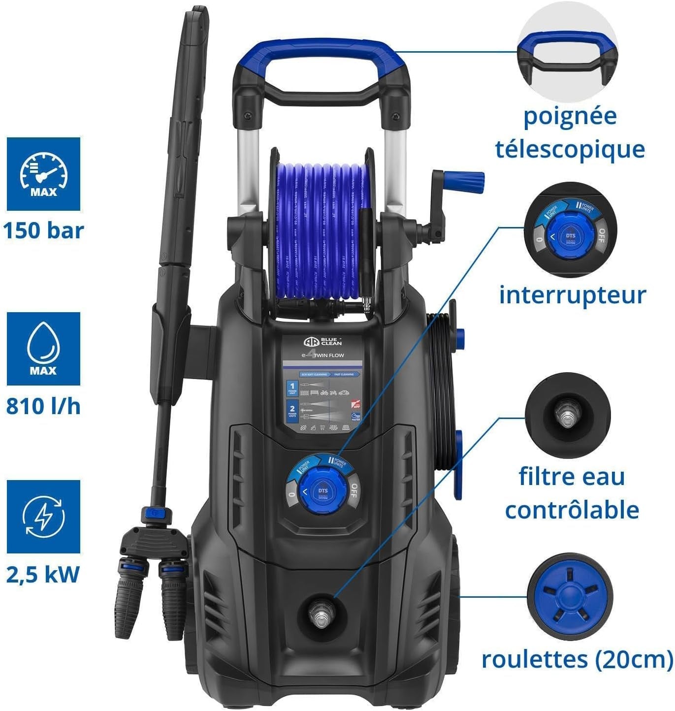 Nettoyeur haute pression 150 bars 2500W - 35% de remise