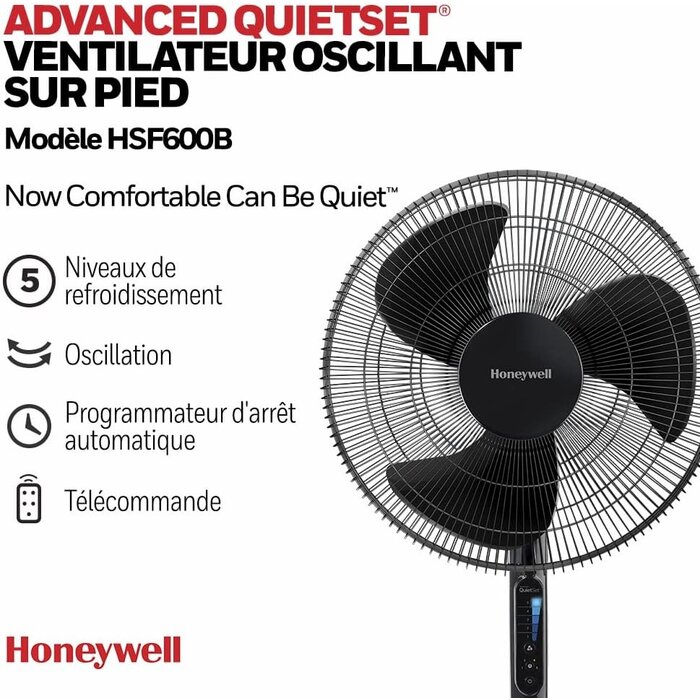 Ventilateur sur pied silencieux réglable - 34% de remise