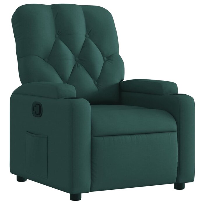 Fauteuil relax inclinable manuel tissu vert foncé - 35% de remise