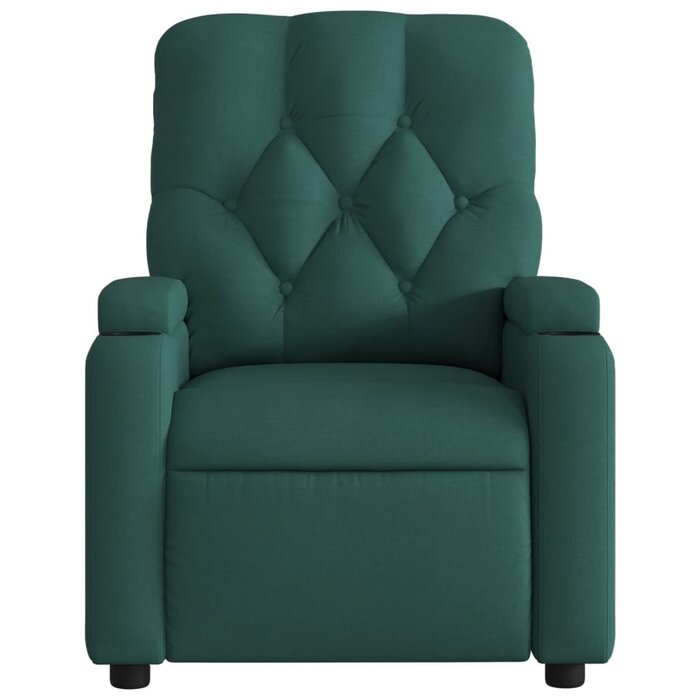 Fauteuil relax inclinable manuel tissu vert foncé - 35% de remise