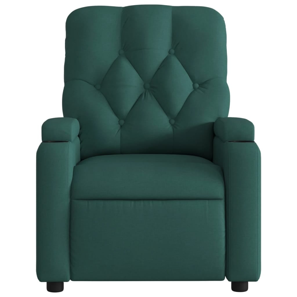 Fauteuil relax inclinable manuel tissu vert foncé - 35% de remise