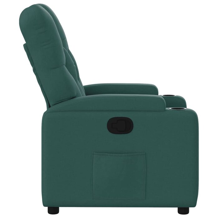 Fauteuil relax inclinable manuel tissu vert foncé - 35% de remise
