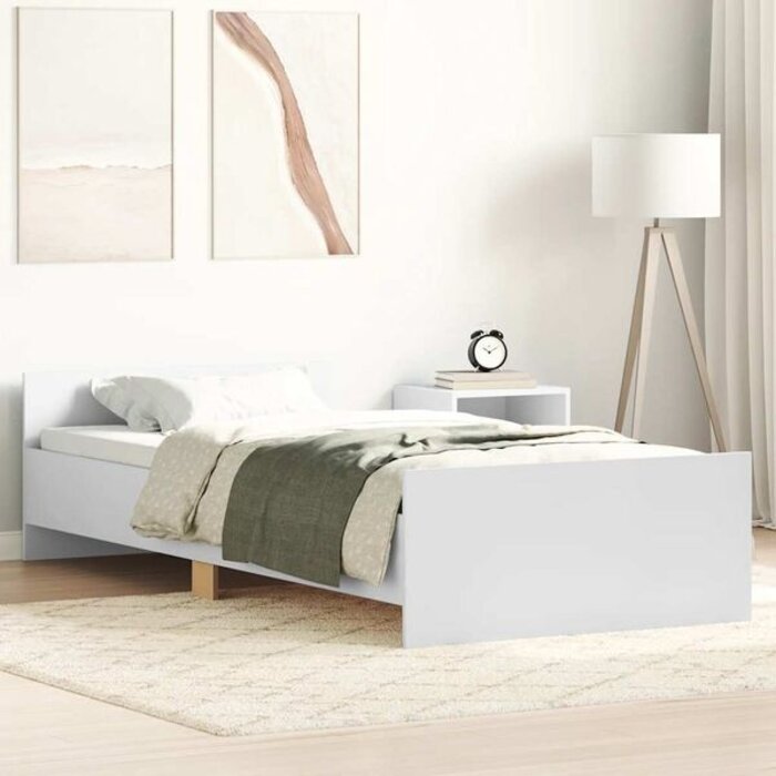 Cadre de lit blanc 75 x 190 cm - 34% de remise
