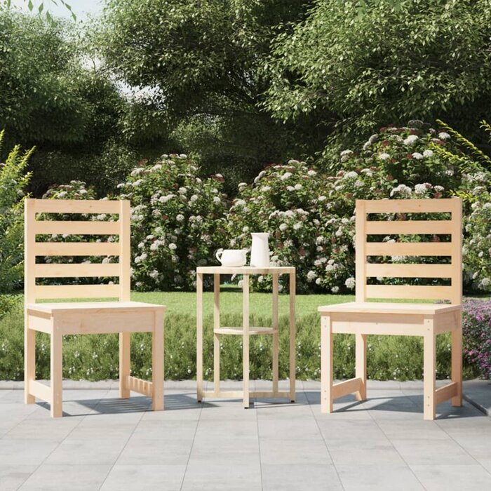 Lot de 2 chaises de jardin en pin massif - 34% de remise