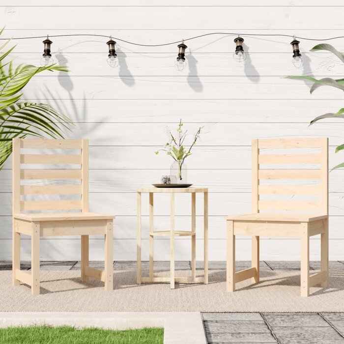 Lot de 2 chaises de jardin en pin massif - 34% de remise