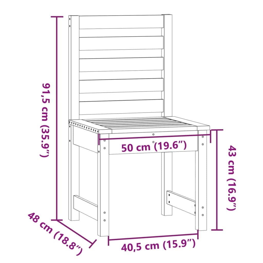 Lot de 2 chaises de jardin en pin massif - 34% de remise