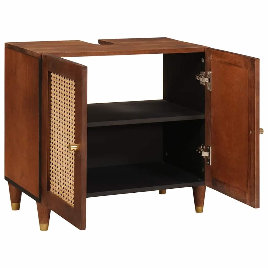 Meuble sous-lavabo 62x33x58 cm marron - 35% de remise