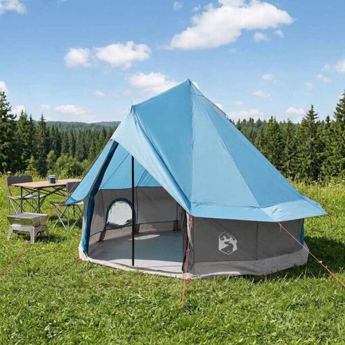 Tente Tipi 4 personnes 250x250cm Bleu - 34% de remise