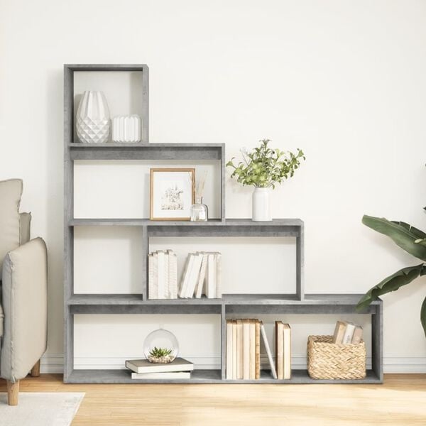 Étagère séparateur de pièce 4 niveaux gris béton - 34% de remise