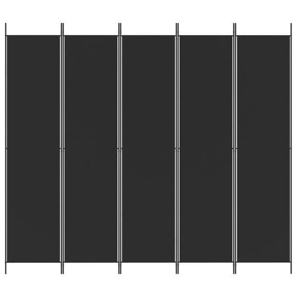 Paravent 5 panneaux noir 250x220 cm - 32% de remise