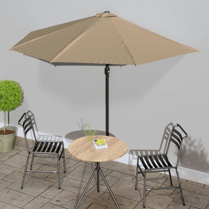 Parasol de balcon demi-cercle taupe 300x155 cm - 33% de remise